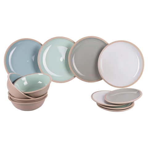 Juego de platos de gres de 12 piezas para 4 personas Bistrot Villa d'Este Home Tivoli Promoción