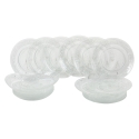 Juego de platos 18 piezas de vidrio transparente con decoración para 6 personas Imperial Promoción