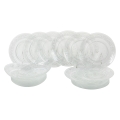 Juego de platos 18 piezas de vidrio transparente con decoración para 6 personas Imperial Promoción