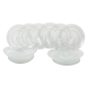 Juego de platos 18 piezas de vidrio transparente con decoración para 6 personas Imperial Promoción
