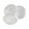 Juego de platos 18 piezas de vidrio transparente con decoración para 6 personas Imperial Oferta
