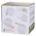 Juego de platos 18 piezas de vidrio transparente con decoración para 6 personas Imperial Modelo