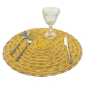 Juego de 6 manteles redondos de paja trenzada Ø38cm Spiral Color 