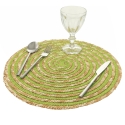 Juego de 6 manteles redondos de paja trenzada Ø38cm Spiral Color 