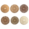 Juego de 6 manteles individuales redondos efecto paja trenzada Ø38cm Nature Promoción