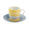 Juego de 6 tazas de café de porcelana con plato 90ml Marea C Oferta