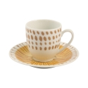 Juego de 6 tazas de café de porcelana con plato 90ml Marea C Descueto