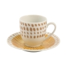 Juego de 6 tazas de café de porcelana con plato 90ml Marea C Descueto