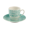 Juego de 6 tazas de café de porcelana con plato 90ml Marea C Stock