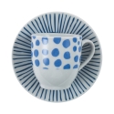 Juego de 6 tazas de café de porcelana con plato 90ml Marea C Características