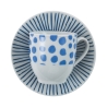 Juego de 6 tazas de café de porcelana con plato 90ml Marea C Características
