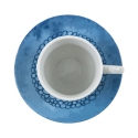 Juego de 6 tazas de café de porcelana con plato 90ml Marea C 