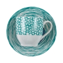 Juego de 6 tazas de café de porcelana con plato 90ml Marea C 