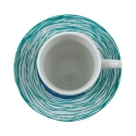 Juego de 6 tazas de café de porcelana con plato 90ml Marea C 