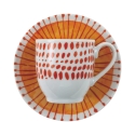 Juego de 6 tazas de café de porcelana con plato 90ml Marea C 
