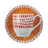 Juego de 6 tazas de café de porcelana con plato 90ml Marea C 