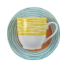 Juego de 6 tazas de café de porcelana con plato 90ml Marea C 