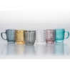 Juego de 6 tazas de café de vidrio coloreado 90 ml Geometrie C Oferta
