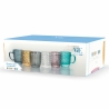 Juego de 6 tazas de café de vidrio coloreado 90 ml Geometrie C 