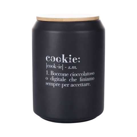 Tarro de galletas negro con tapa de bambú 1,6L Victionary G Promoción