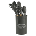 Porta utensilios negro con inscripción 8 piezas Victionary C Promoción