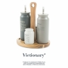 Set de condimentos de madera 5 piezas con aceitera de gres Victionary B Elección