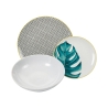Juego de vajilla de 18 piezas en porcelana y gres para 6 personas Urban Jungle Oferta