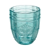 Set de 6 vasos de agua 265ml de vidrio con diseño arabesco Syrah Ocean Descueto