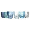 Set de 6 vasos de agua 265ml de vidrio con diseño arabesco Syrah Ocean 