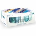 Set de 6 vasos de agua 265ml de vidrio con diseño arabesco Syrah Ocean 