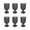 Juego de 6 copas 300ml de vidrio con relieve Nobilis C Promoción