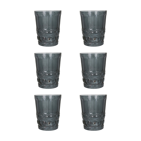 Set de 6 vasos de agua 240ml con relieve decorativo Nobilis Promoción