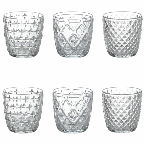 Juego de 6 vasos de agua transparentes de vidrio 325ml Diversity Promoción