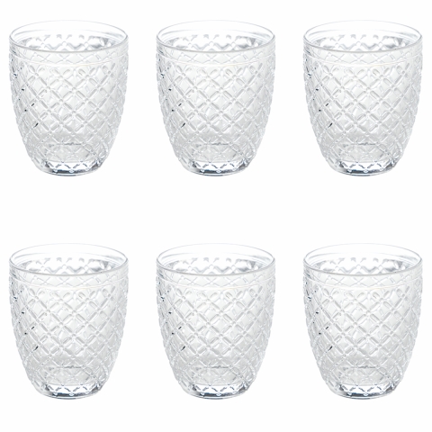 Juego de 6 vasos de agua 325ml en vidrio transparente Castle Promoción