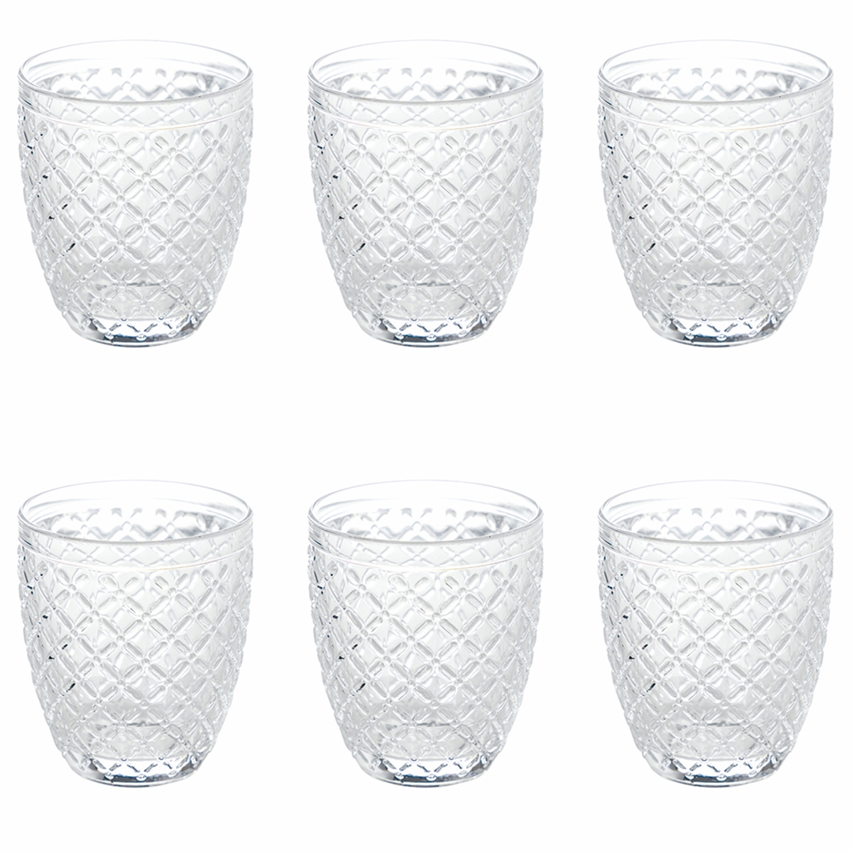 Juego de 6 vasos de agua 325ml en vidrio transparente Castle Promoción