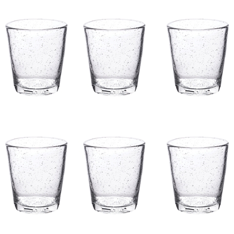 Set de 6 vasos transparentes de vidrio soplado 300ml Cancun Promoción