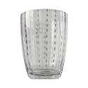Juego de 6 vasos de agua de vidrio con lunares blancos 300ml Kalahari Coste