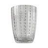 Juego de 6 vasos de agua de vidrio con lunares blancos 300ml Kalahari Coste
