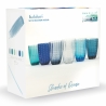 Juego de 6 vasos de agua de vidrio con lunares blancos 300ml Kalahari 