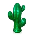 Escultura moderna de cactus estatua en resina verde metalizado Grymt Promoción