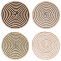 Set de 4 manteles individuales redondos de paja trenzada Ø38cm Spiral Promoción