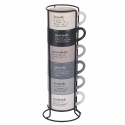 Juego de 6 tazas de café de porcelana 90 ml con soporte Victionary Week Promoción