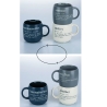 Set de 3 tazas mug apilables de gres 350ml con inscripciones Victionary L Venta