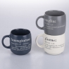 Set de 3 tazas mug apilables de gres 350ml con inscripciones Victionary L Oferta