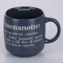 Set de 3 tazas mug apilables de gres 350ml con inscripciones Victionary L Catálogo