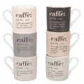 Set de 6 tazas de café de porcelana con inscripciones 90ml Victionary Caffè Promoción
