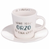 Juego de 4 tazas de café de porcelana con platillo 90 ml con inscripciones Le Travisate Venta