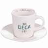 Juego de 4 tazas de café de porcelana con platillo 90 ml con inscripciones Le Travisate Oferta