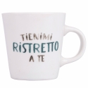 Juego de 4 tazas de café de porcelana con platillo 90 ml con inscripciones Le Travisate Stock