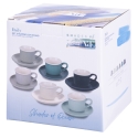 Juego de 6 tazas de café de porcelana 90 ml con platillo Shade of Ocean Modelo
